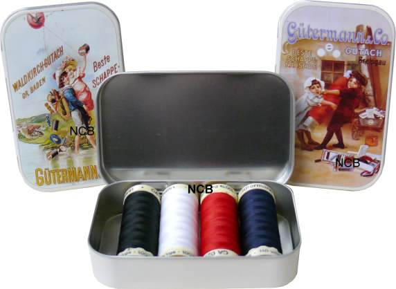 GÜTERMANN Nostalgiedose mit 4 x 100m Nähgarn