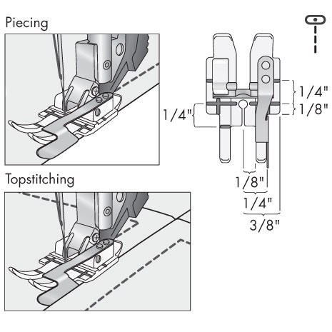 PFAFF 1/4 Inch Quilt- und Patchworkfuß mit Kantenführung