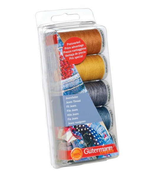 GÜTERMANN Nähfaden-Set Jeans mit 5 Farben