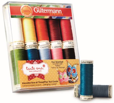 GÜTERMANN Nähfaden-Set Tante Ema mit 10 Farben
